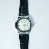 Patek Philippe Genève Black Leather Strap