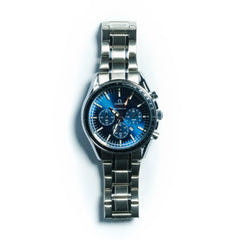 Omega Seamaster Silver Blue Chronograph – Stainless Steel