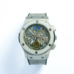 Hublot Genève Skeleton Watch – Grey Leather
