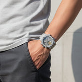 Hublot Genève Skeleton Watch – Grey Leather