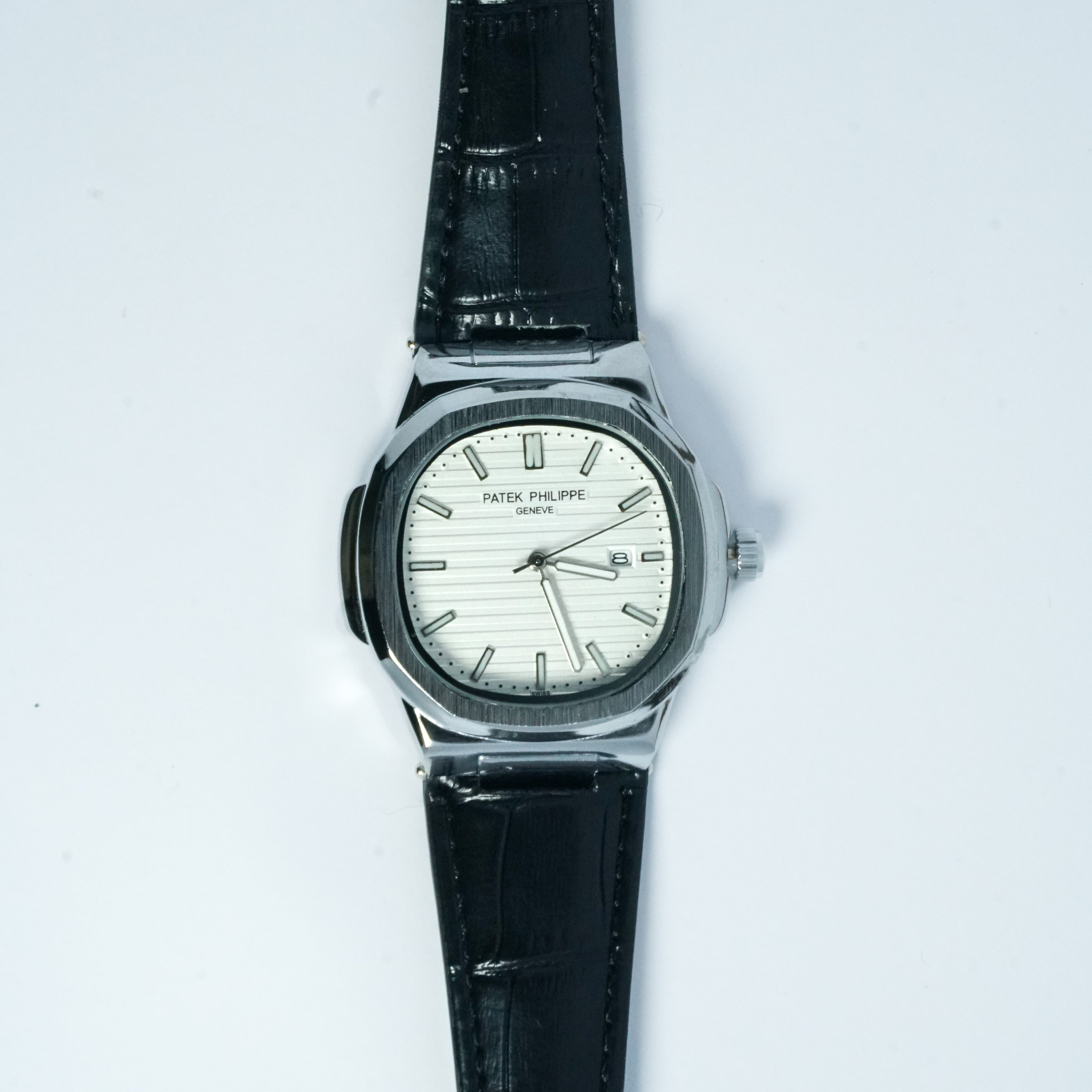 Patek Philippe Genève Black Leather Strap