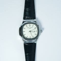 Patek Philippe Genève Black Leather Strap