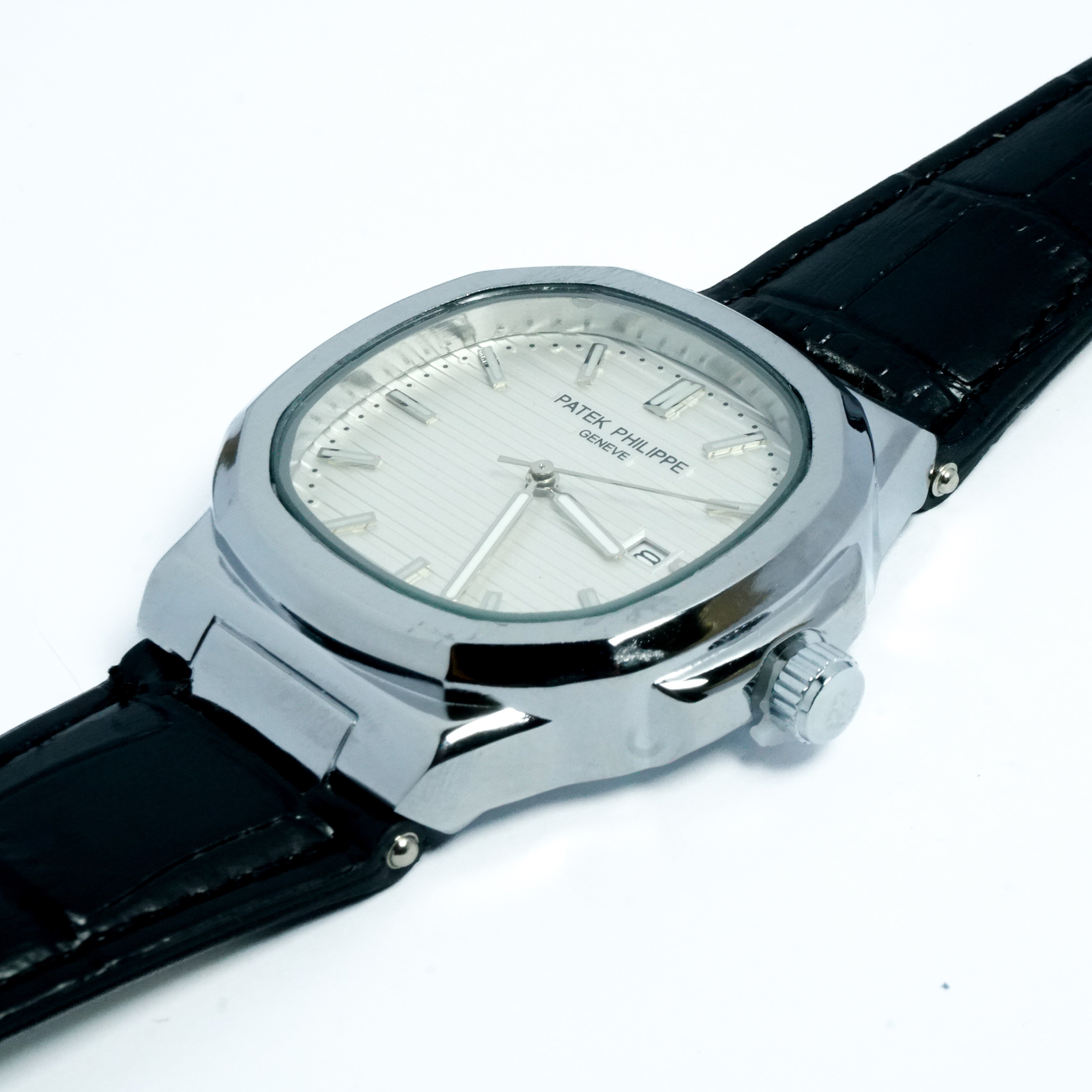 Patek Philippe Genève Black Leather Strap