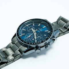 Omega Seamaster Silver Blue Chronograph – Stainless Steel