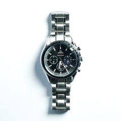 Omega Seamaster Silver Black Chronograph – Stainless Steel