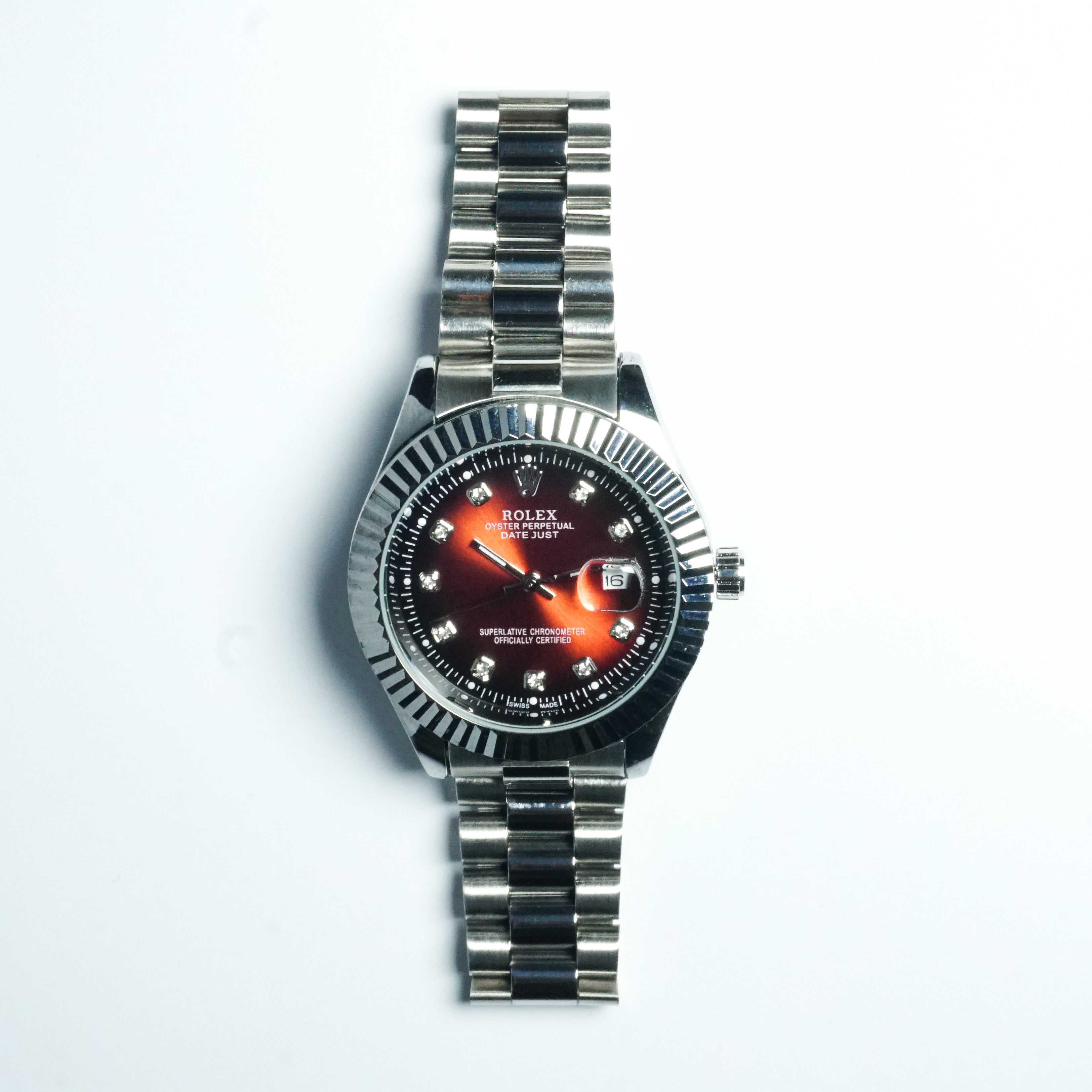 Rolex Oyster Perpetual Datejust Silver Red